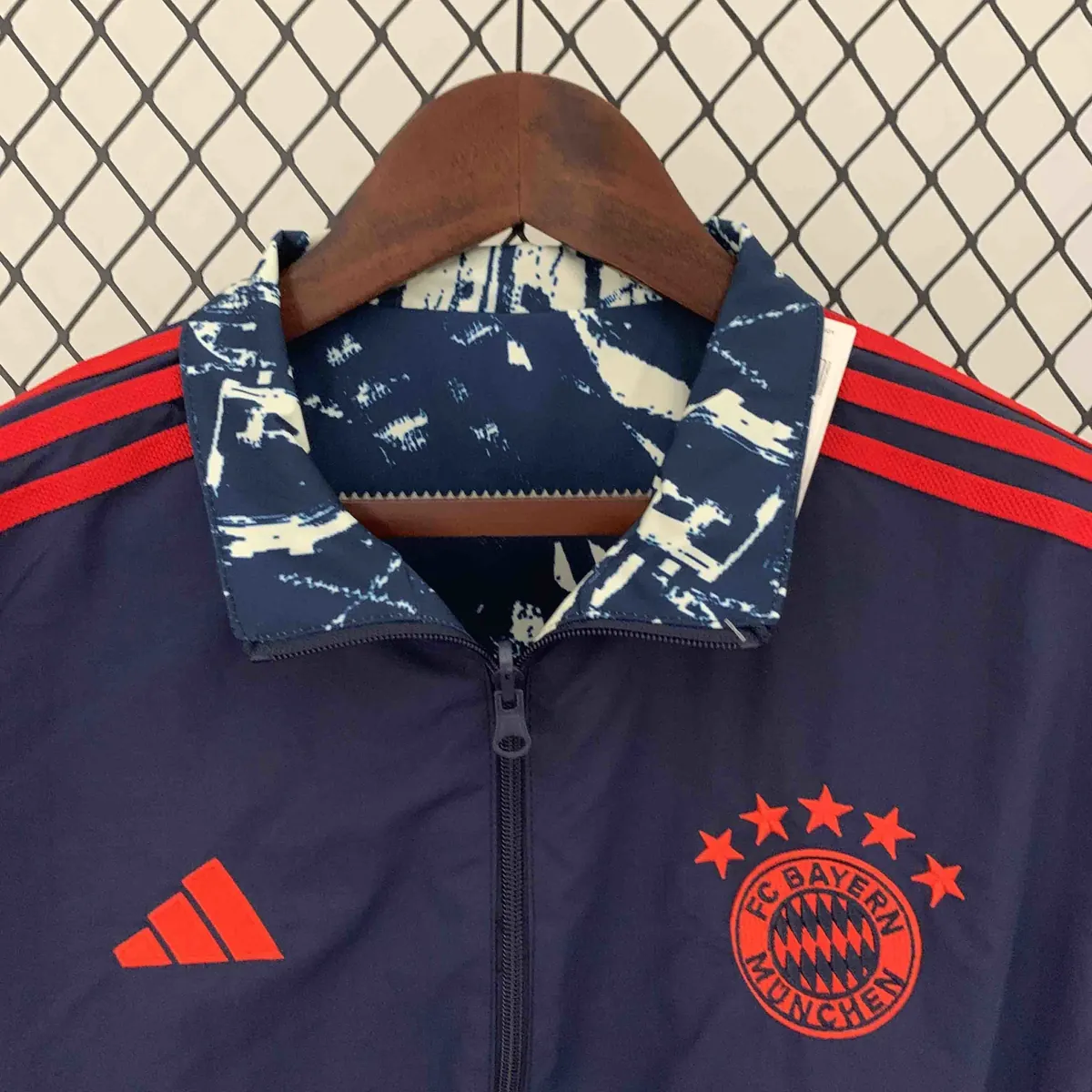 23-24 Bayern Reversible Windbreaker Gray&Navy Double-Sides Jacket Soccer Jerseys For Sale 2
