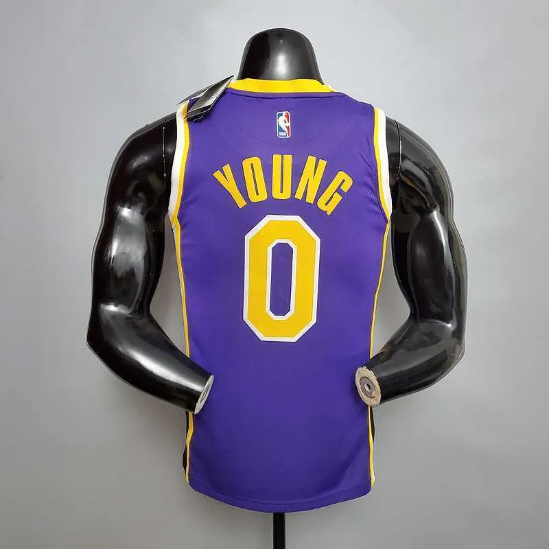 New Lakers Jordan Young #0 Theme Purple Round Neck 8
