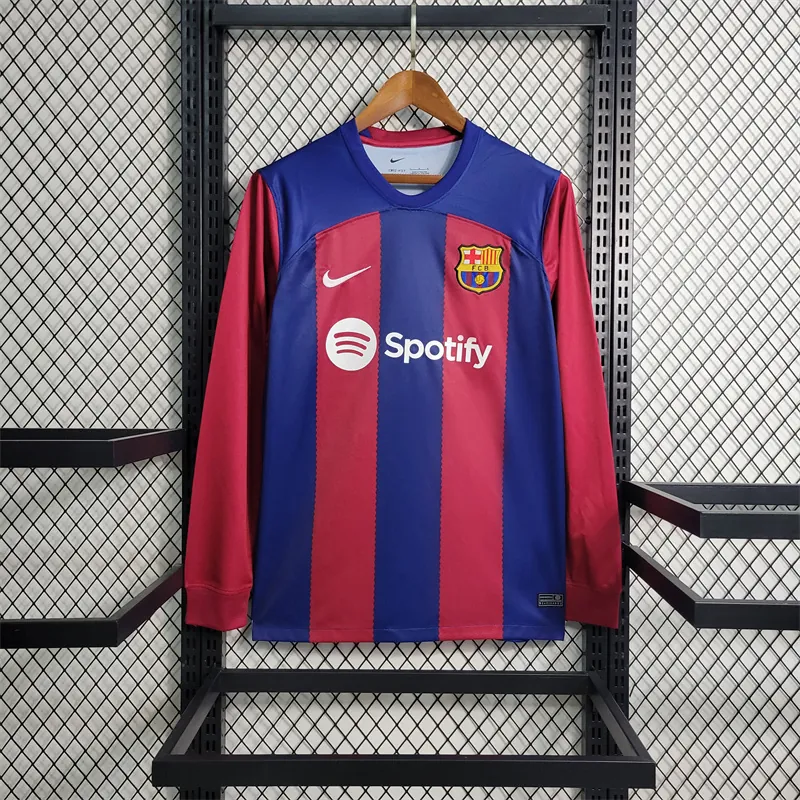 23-24 Barcelona Home Long Sleeve Size S-XXL Soccer Jerseys 9