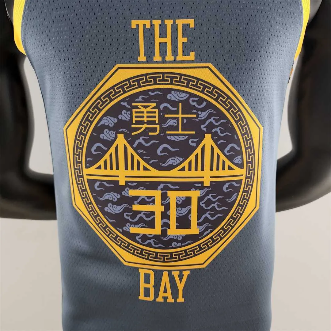 2018 Curry#30 Golden State Warriors Grey NBA Jersey 8