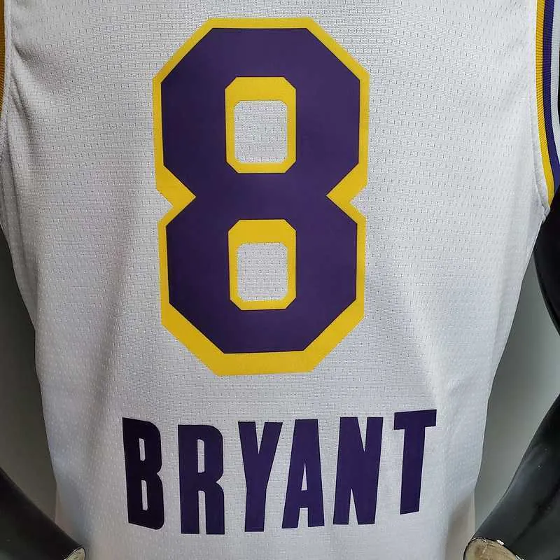 New Bryant #8 Lakers Round neck white 3
