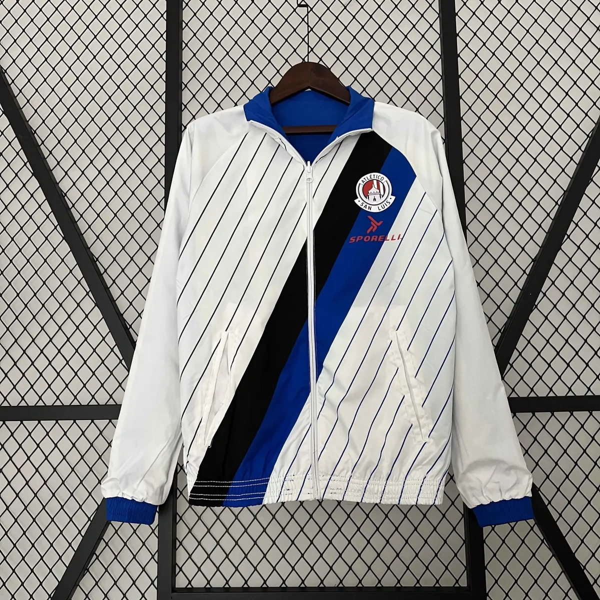 23-24 San Luis Reversible Windbreaker White&Blue Double-Sides Jacket Soccer Jerseys For Sale 6