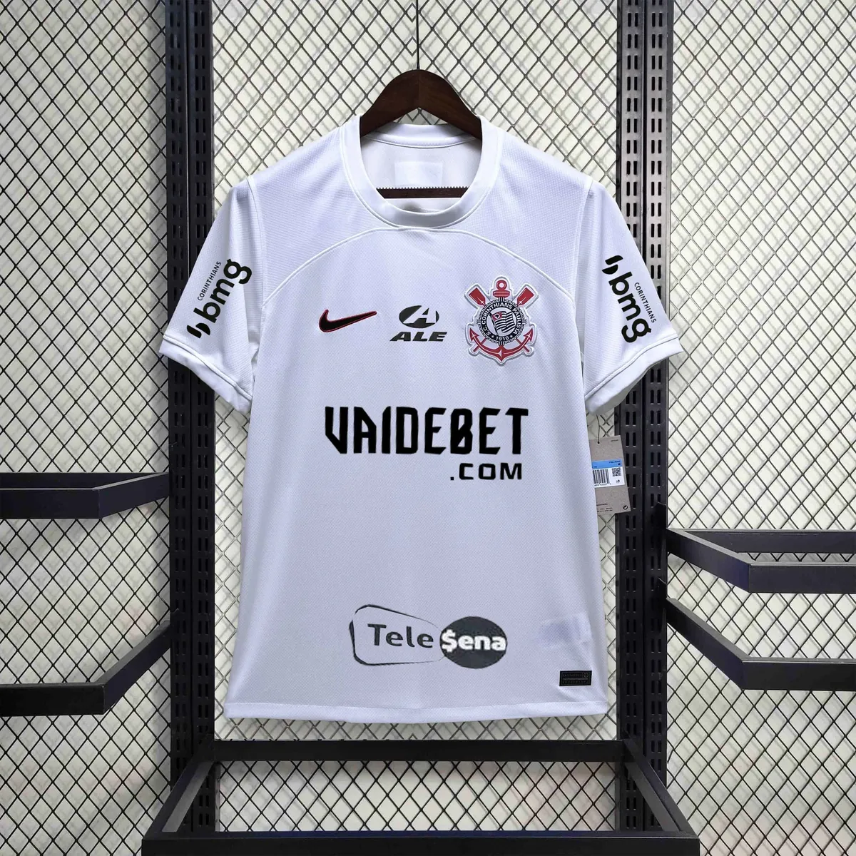 23-24 Corinthians Home Kit With All Sponsor White Shirt Soccer Jerseys For Sale 2