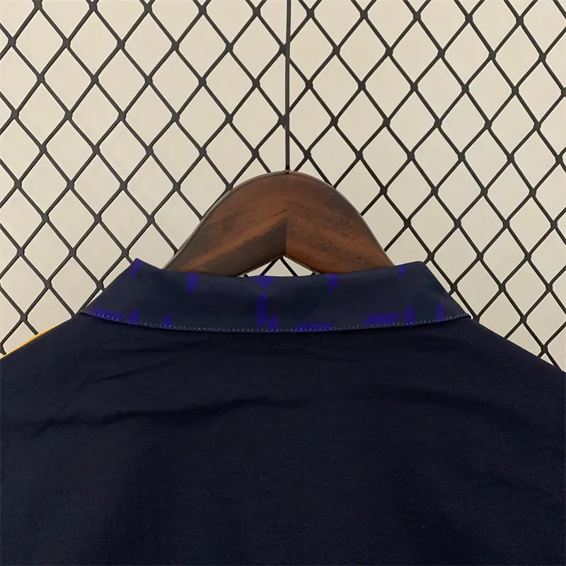 23-24 Real Madrid Trench Coat Reversible Windbreaker Navy 7
