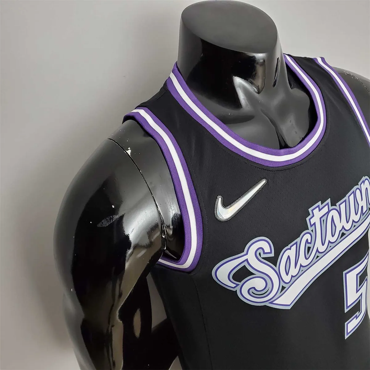 2022 Season Fox#5 Kings City Edition Black NBA Jersey 2