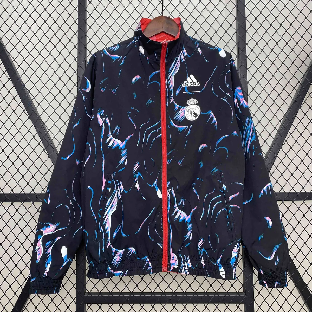 24-25 Real Madrid Red&Navy Trench Coat Reversible Windbreaker Double-Sides Jacket AAAAJersey Yu 5