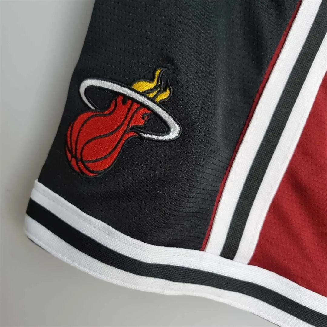 2022 Miami Heat NBA US Training Shorts Red Black 5