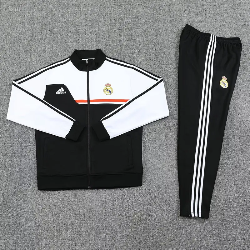 25-26 Real Madrid White&Black Football Tracksuits Long Jacket Suits 1