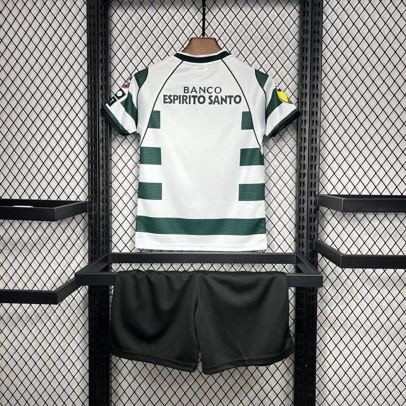 01-03 Sporting Lisbon Home Retro Kid Kits Youth Apparels Football AAAAJersey Yupoo 1