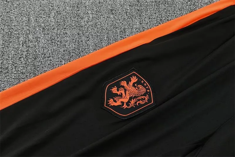 2026 Netherlands Mens Kit Orange Half Pull Training Suit Yupoo 6 1