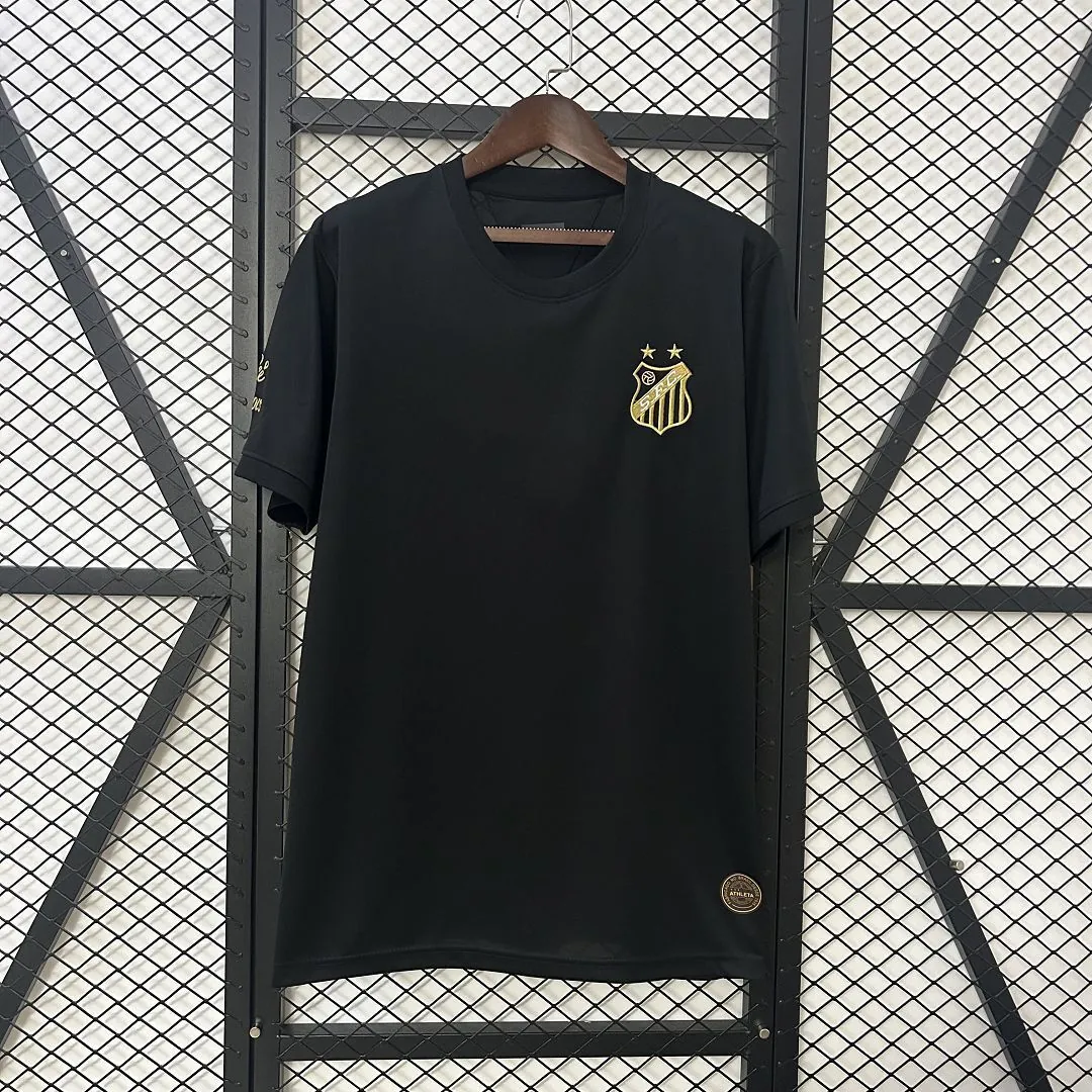 25-26 Santos Pelé Black Kit Soccer T-Shirt AAAAJersey Dropship Yupoo 6