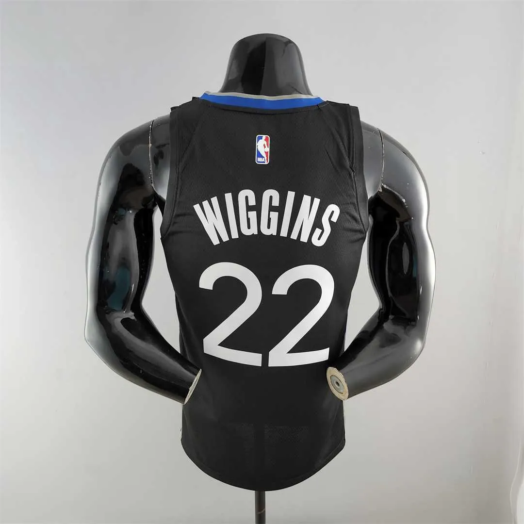 2020 WIGGINS #22 Warriors City Edition Black and Grey NBA Jersey 2