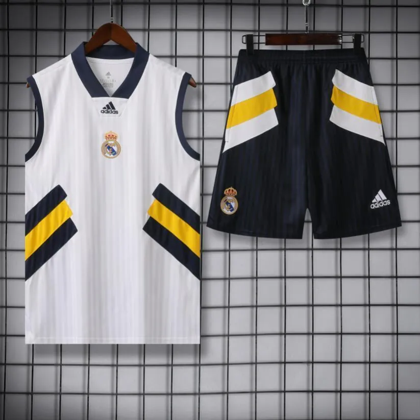 23-24 Real Madrid Training Vest Suits White Sleeveless Kit Soccer Jerseys Yupoo 3