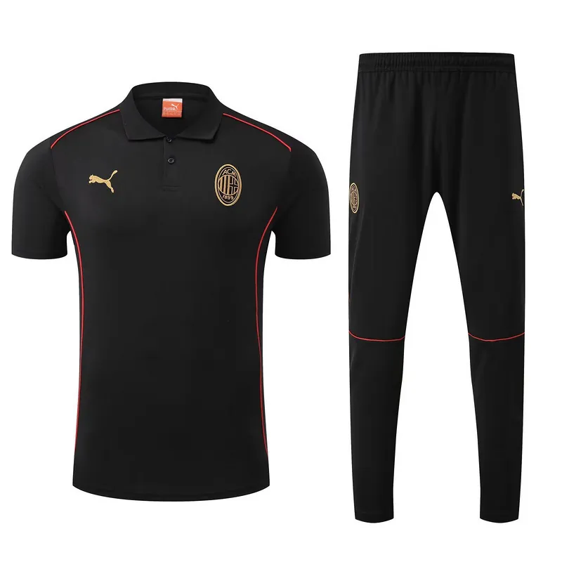 25-26 AC Milan Black POLO Training Kits Football Tracksuits 3