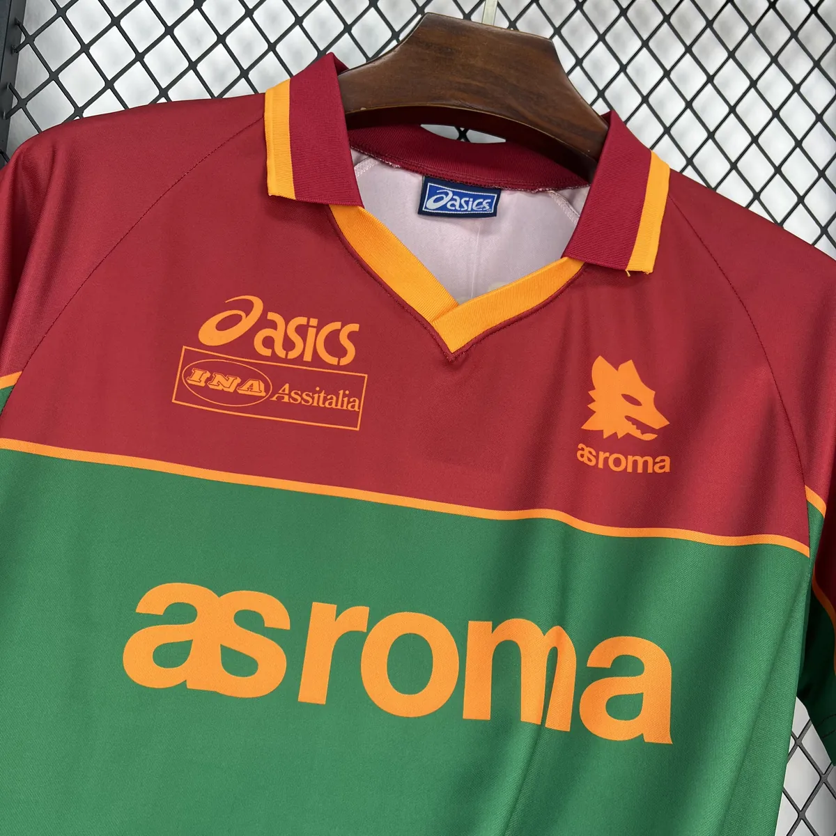 95-96 AS Roma Retro Mens Pre-Match Kit Vintage Soccer T-Shirt AAAAJersey Supply Yupoo 6 1