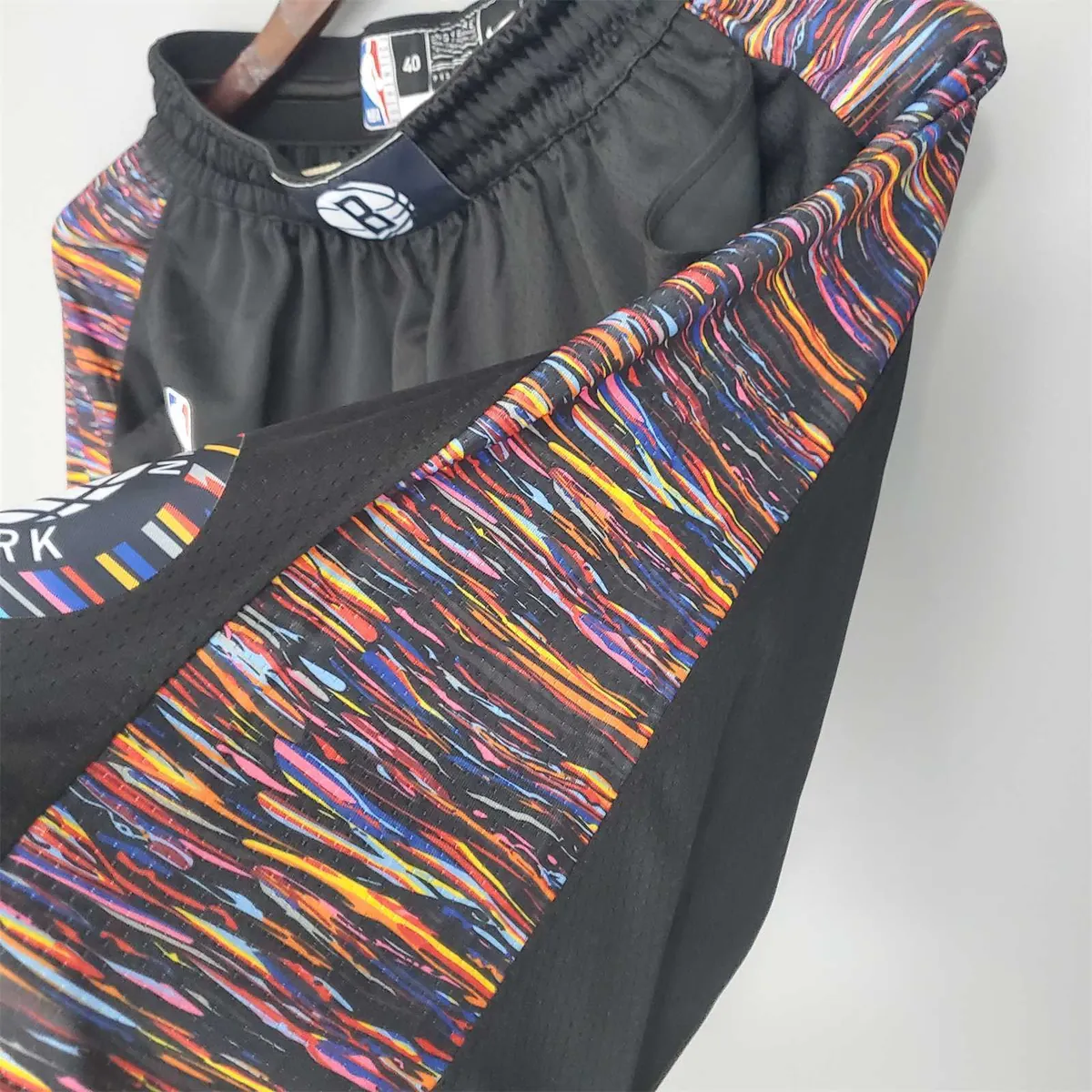 Brooklyn Nets City version black NBA shorts 7