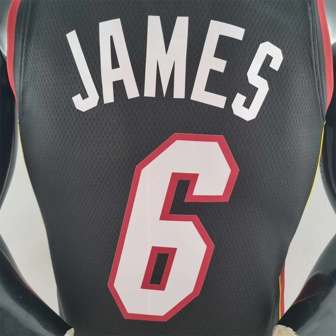 75th Anniversary Miami Heat JAMES #6 black NBA Jersey 6