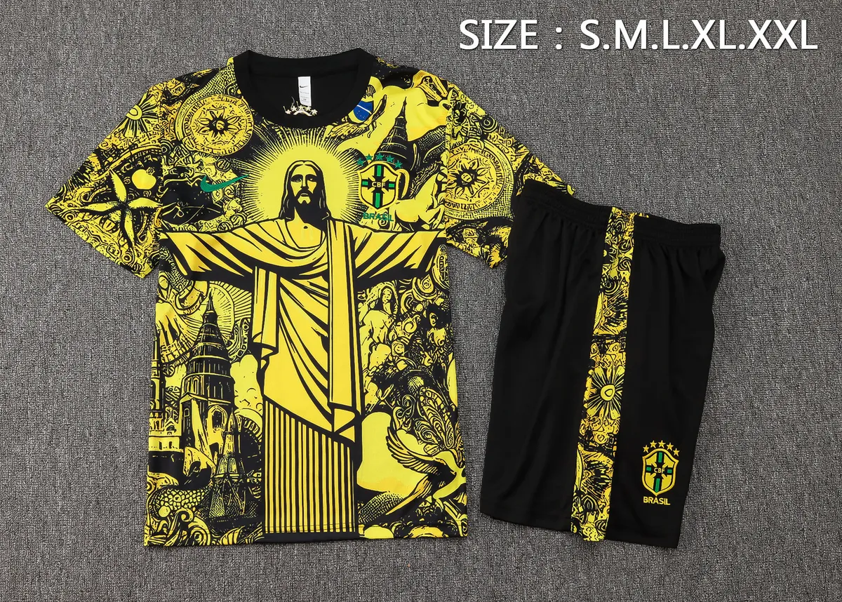 2024 Brazil Christ the Redeemer Yellow Special Edition Kit Soccer AAAAJersey Yupoo 2