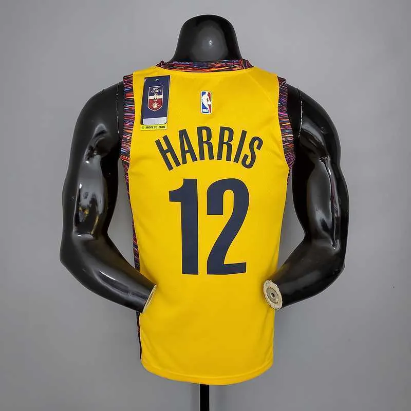 HARRIS#12 Brooklyn Nets Commemorative Edition Yellow 2
