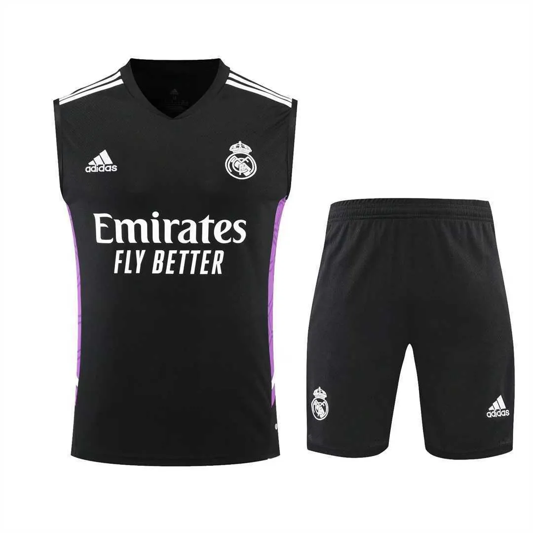 22-23 Real Madrid vest training suit kit black 13