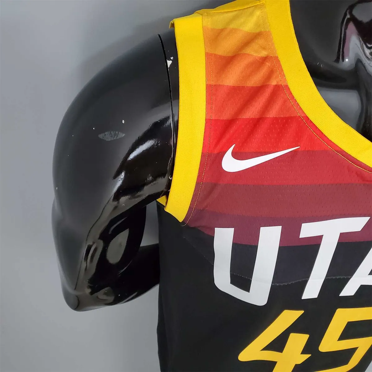 2021 MITHCHLL#45 Jazz City Edition Jersey Black Red 1