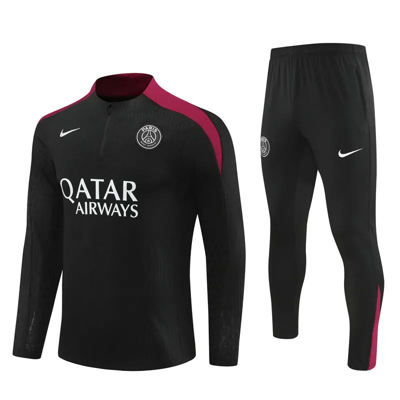 24-25 PSG Long Sleeve Tracksuit Black Training Suits Football AAAAJersey Yupoo 4