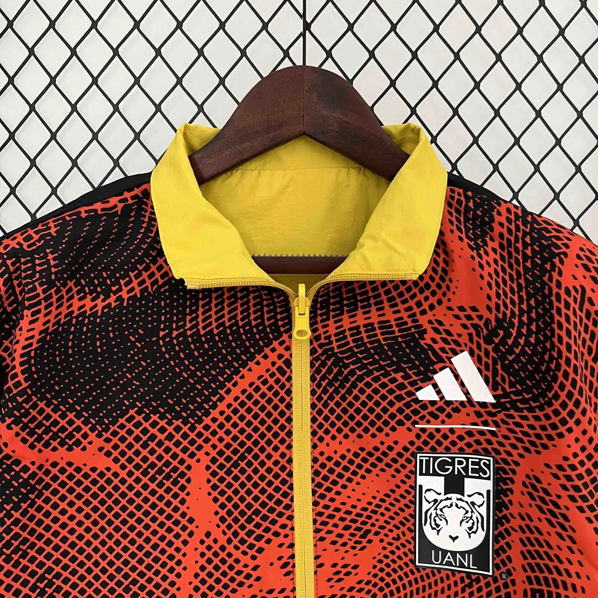 2024 Tigres UANL Orange&Yellow Trench Coat Reversible Windbreaker Double-Sides Jacket 7