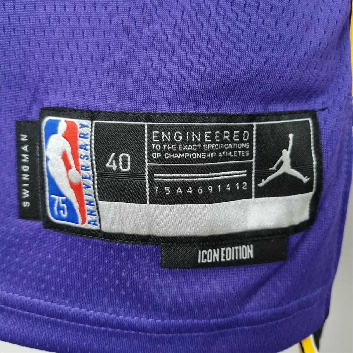 75th Anniversary Anthony #7 Los Angeles Lakers Jordan Purple NBA Jersey 3