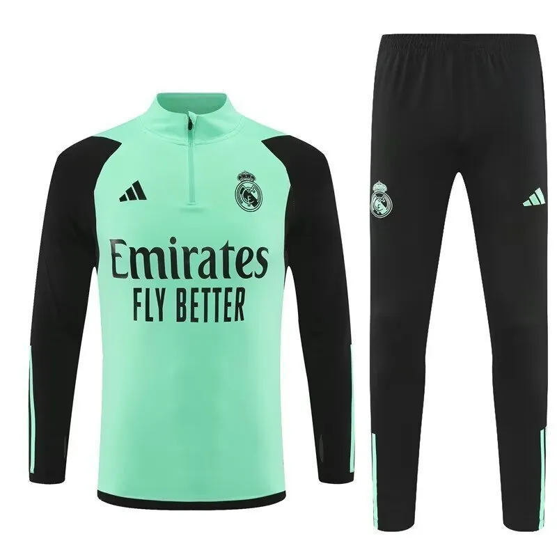 23-24 Real Madrid Long Sleeve Tracksuit Green Training Suits Jersey Supplier Yupoo 4