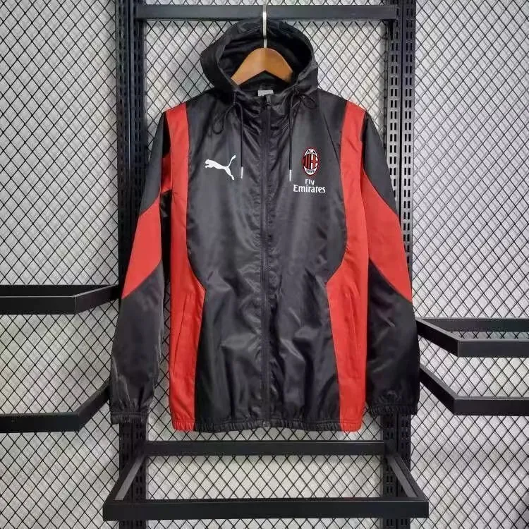 Windbreaker AC Milan Black S-XXL Cheap Soccer Jerseys 2