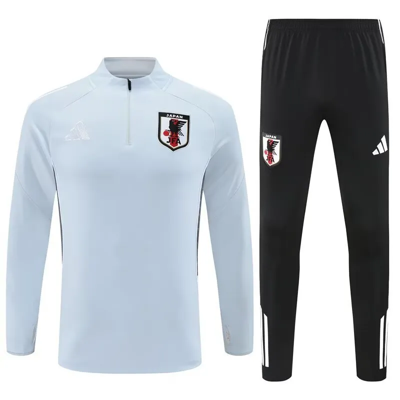 25-26 Japan Grey Training Kits Long Football Tracksuits 3