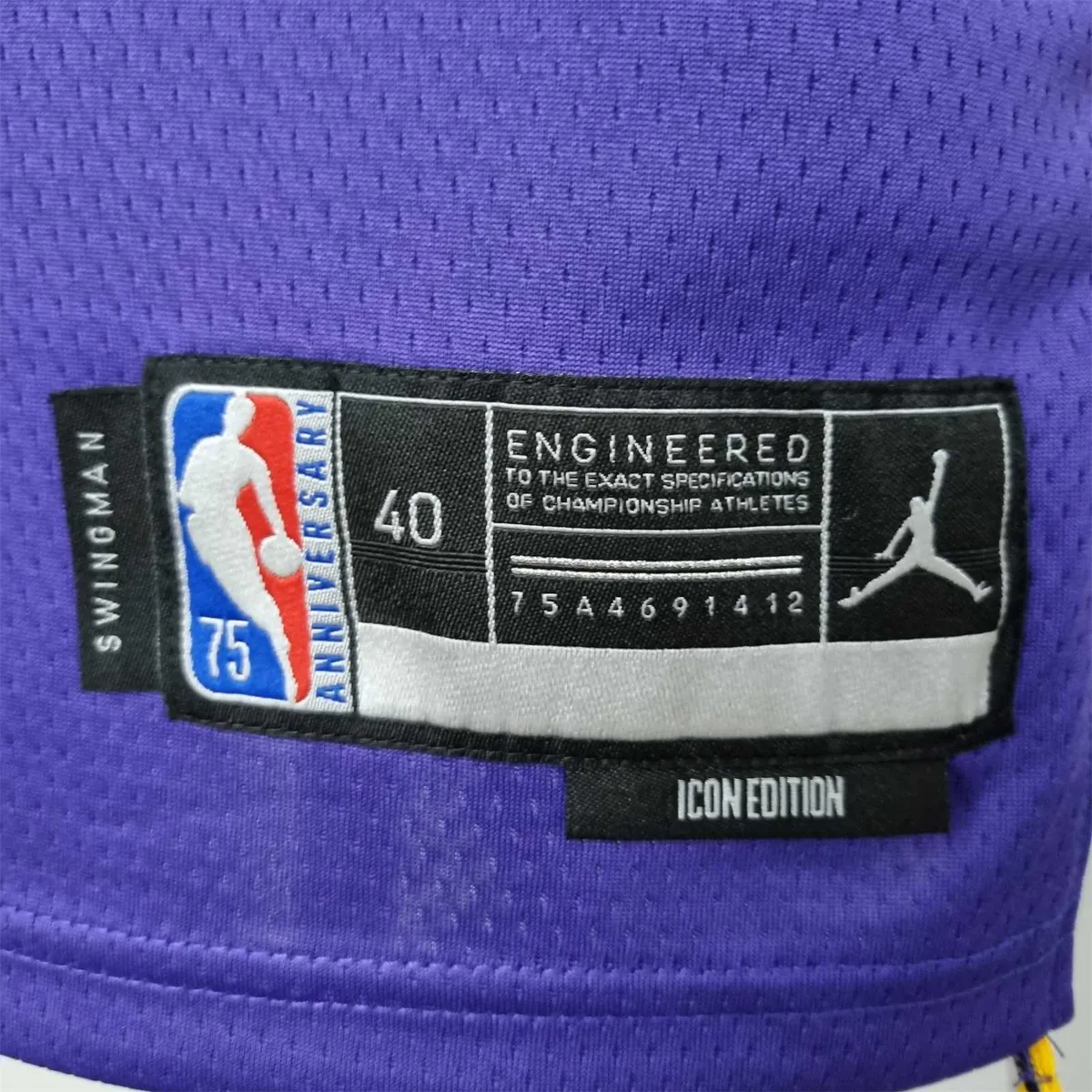 75th Anniversary Westbrook #0 Los Angeles Lakers Jordan Purple NBA Jersey 4