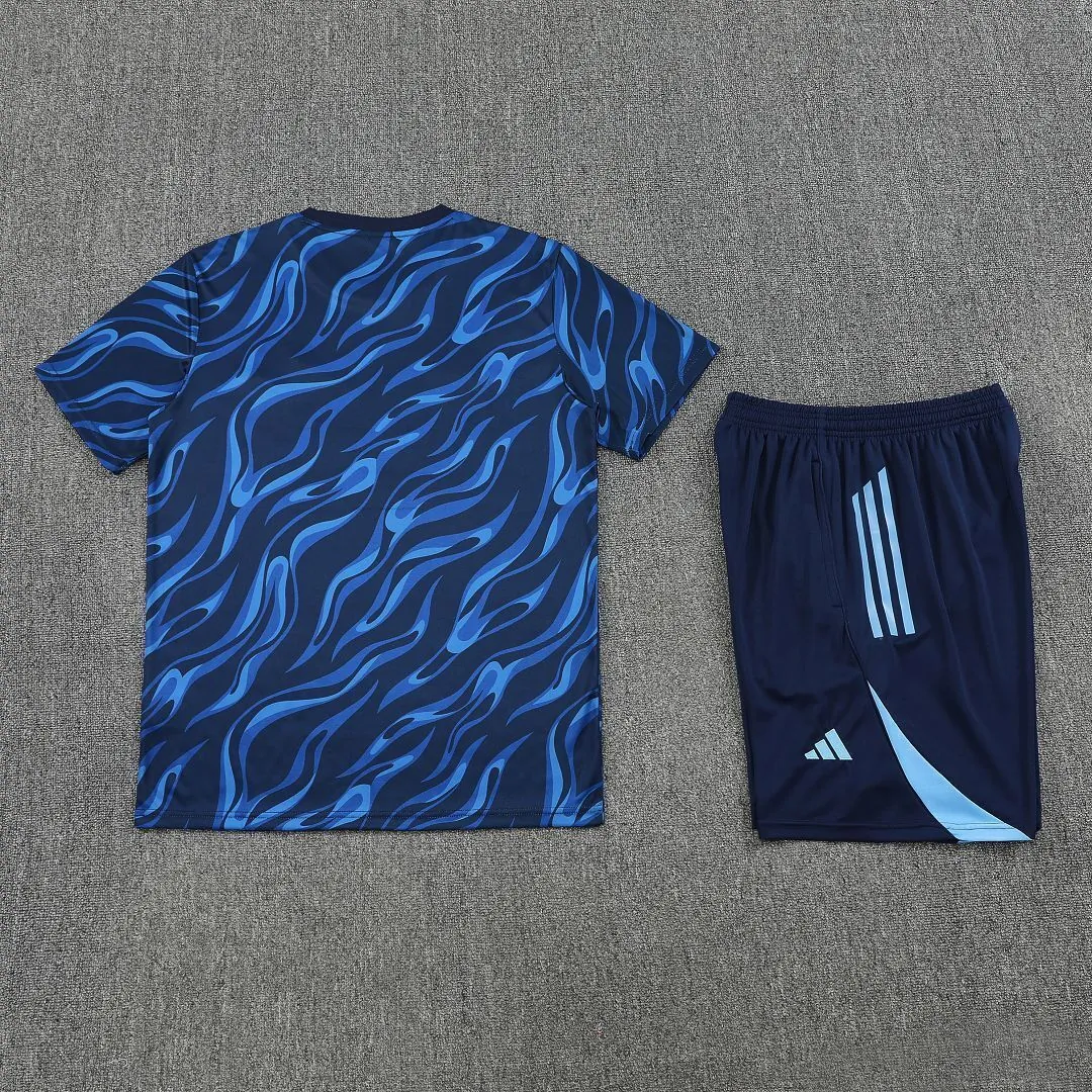 25-26 Real Madrid Training Kits Blue Football Tracksuits 4