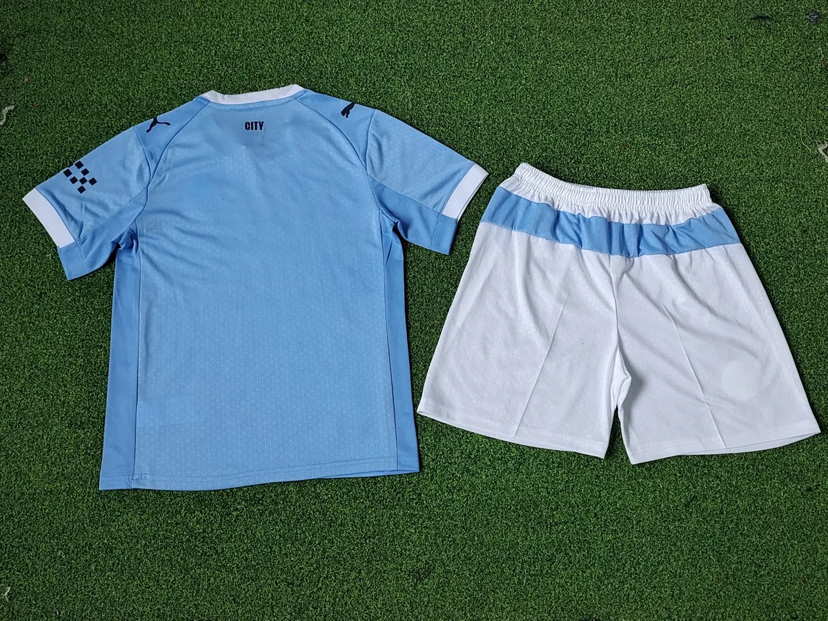 25-26 Manchester City Home Player Version Kid Kits Youth Apparels AAAAJersey Supply Yupoo 1