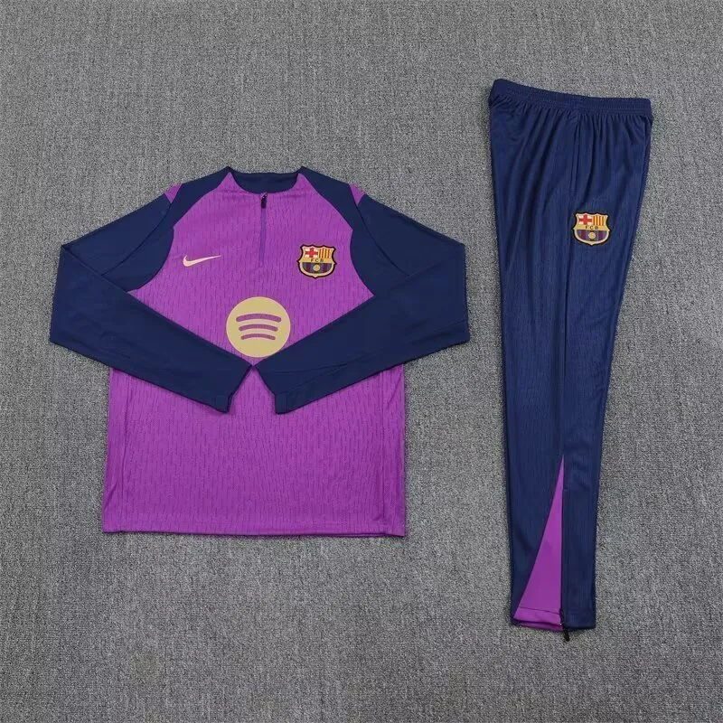 25-26 Barcelona Pink Training Kits Long Football Tracksuits 2