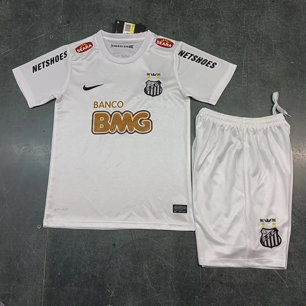 11-12 Santos Home Retro Kids Kit Size-16-28 Soccer Jersey Yupoo 3