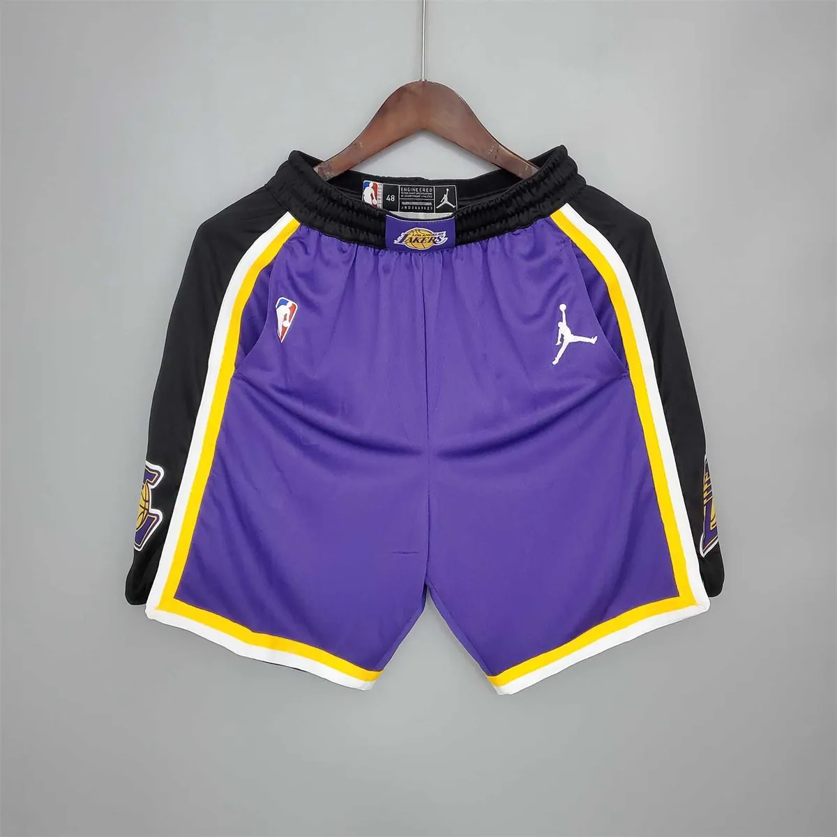Lakers Purple Black Side NBA Shorts 8