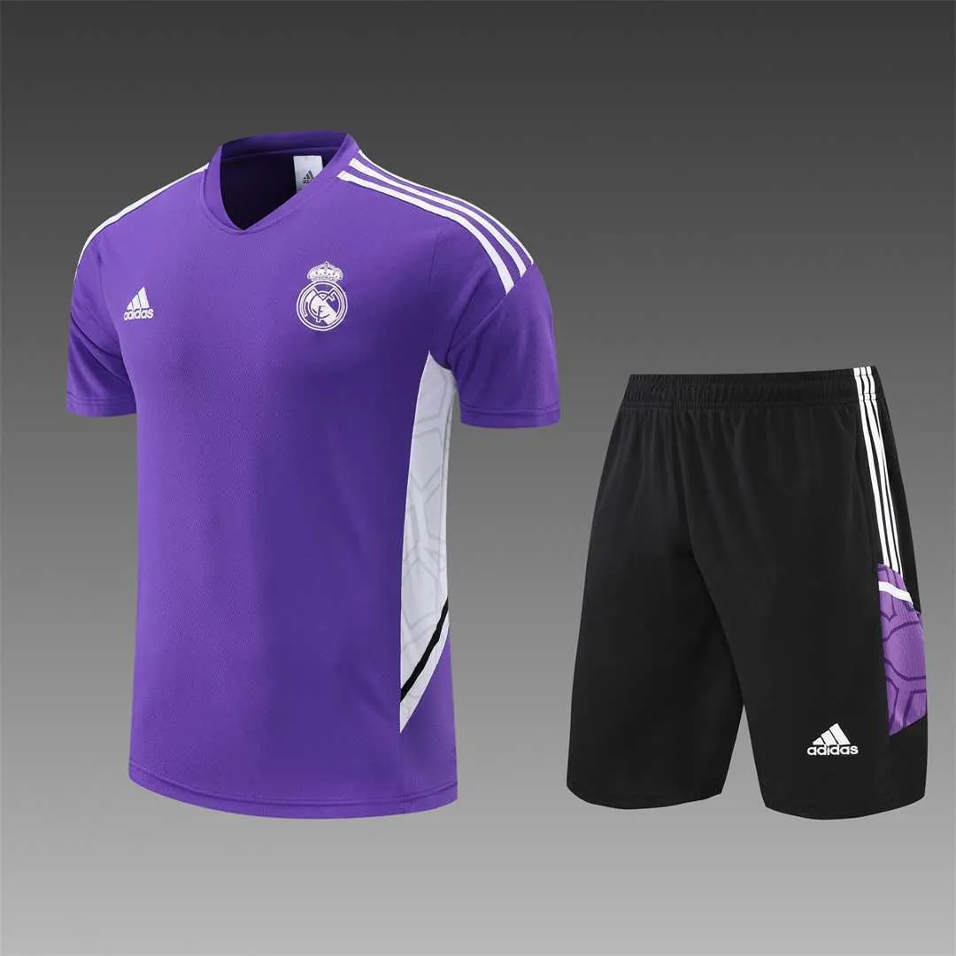 22-23 Real Madrid Training Suit Short Sleeve Kit Purple 20