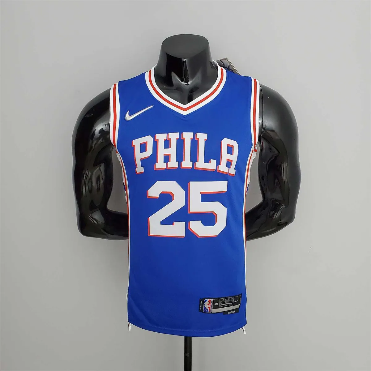75th Anniversary Philadelphia 76ers SIMMONS#25 Blue NBA Jersey 10