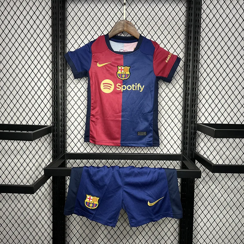 24-25 Barcelona Home Kid Kits Youth Apparels AAAAJersey Wholesale Yupoo 6