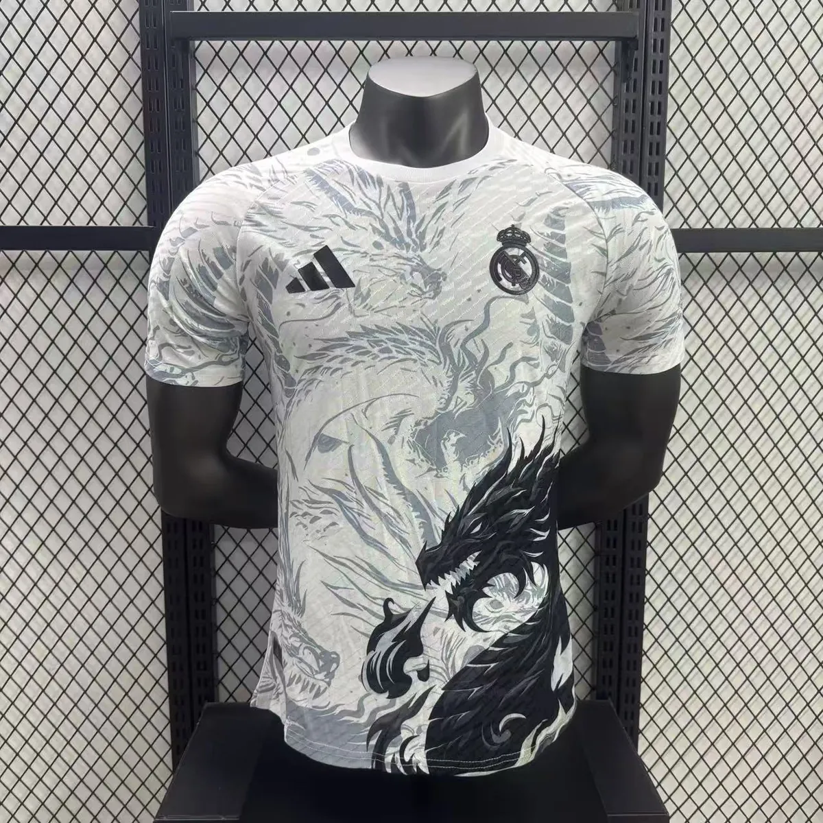 25-26 Real Madrid White Dragon Pattern Kit Special Edition Player Version Soccer AAAAJersey Yup 2