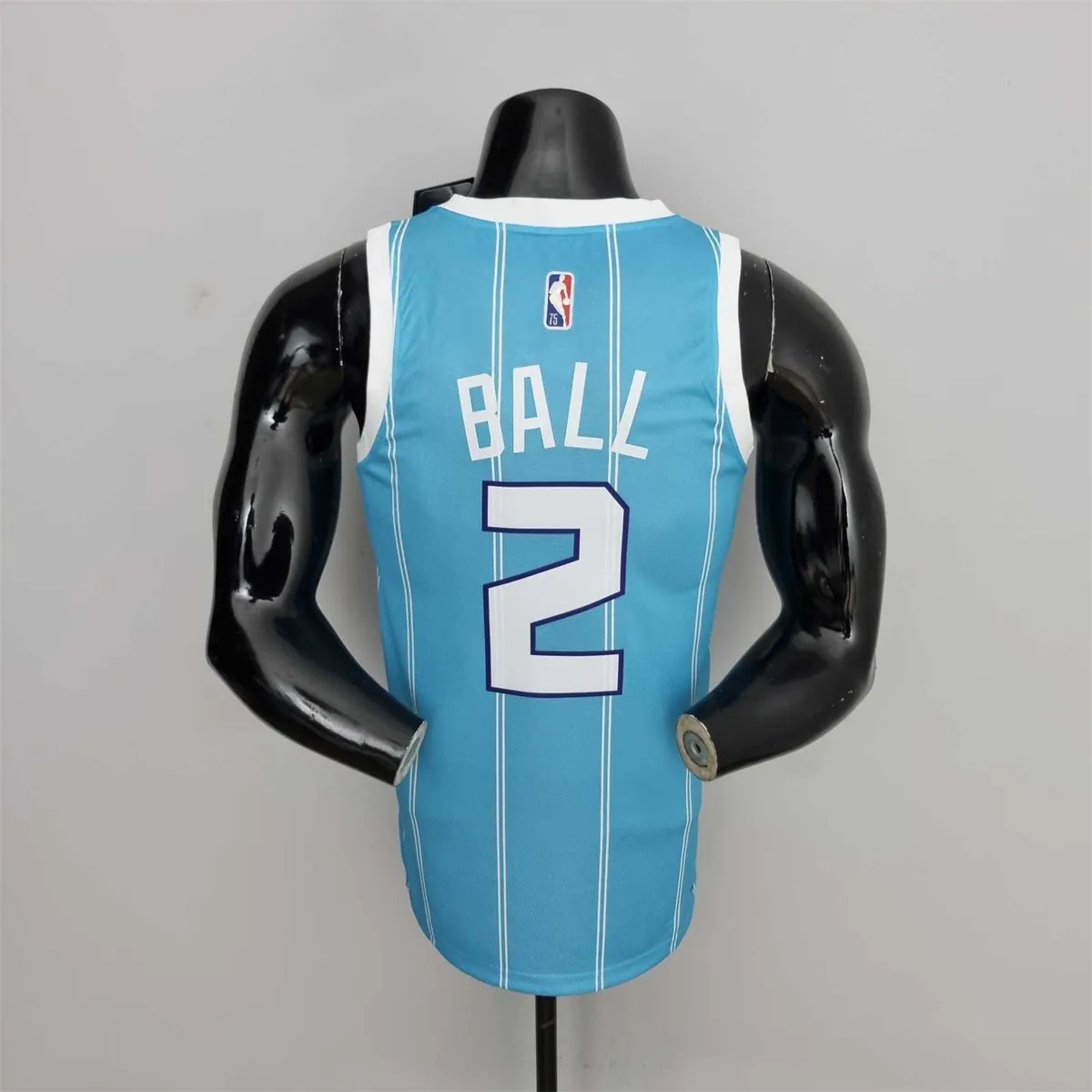 75th Anniversary Ball #2 Charlotte Hornets Blue NBA Jersey 8