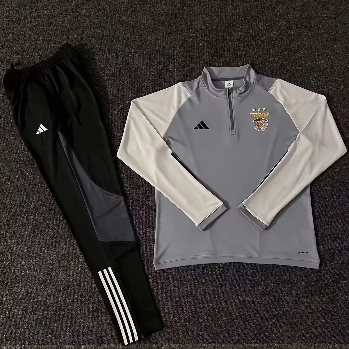 23-24 Benfica Long Sleeve Kits Gray Training Suits Football Jerseys Yupoo 3