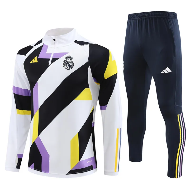 23-24 Real Madrid White&Black Long Sleeve Training Suit Cheap Jerseys Yupoo 4