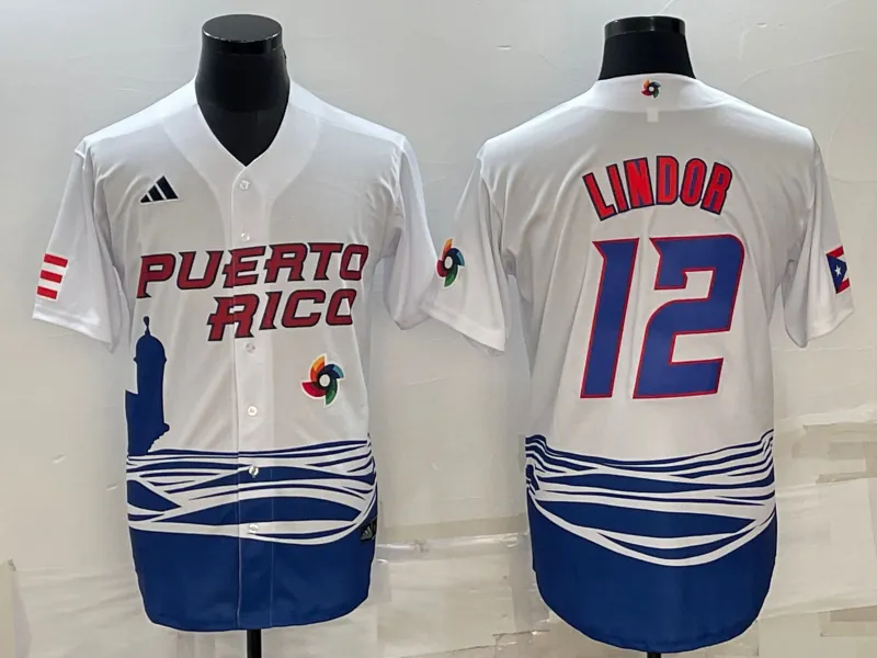 White Puerto Rico 2023 World Cup Baseball Jerseys 12
