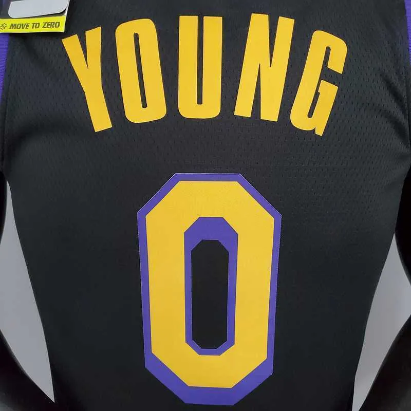 2021 YOUNG#0 Los Angeles Lakers Black Latin Black 7