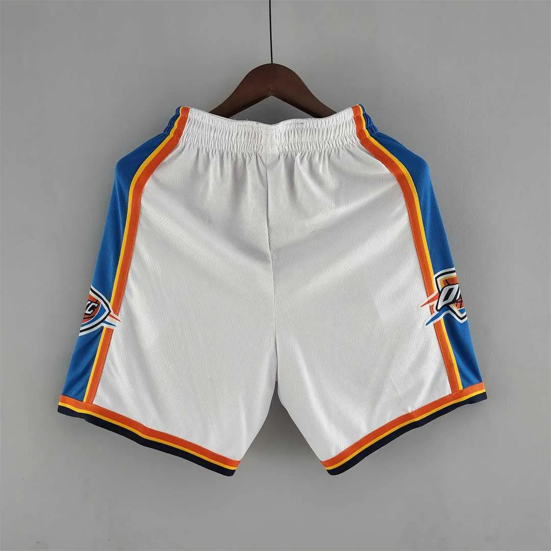 Oklahoma City Thunder NBA Shorts White 3