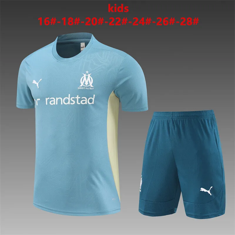 24-25 Marseille Kids Training Soccer Jerseys Football Shirts 1