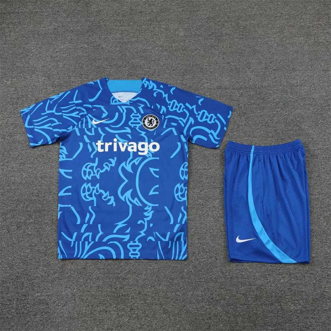 22-23 Chelsea training suit Short Sleeve kit Blue Camo 6