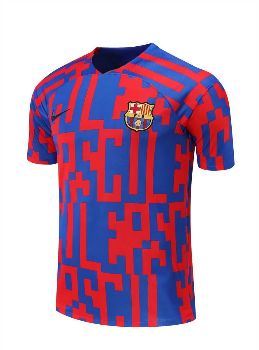 22-23 Barcelona training suit Short Sleeve kit red and blue camouflage 3